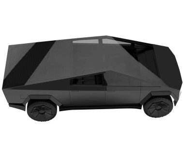 Pickup truck isolated on white background. 3d rendering - illustration