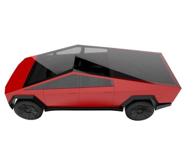 Pickup truck isolated on white background. 3d rendering - illustration