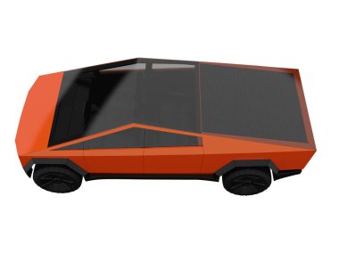 Pickup truck isolated on white background. 3d rendering - illustration