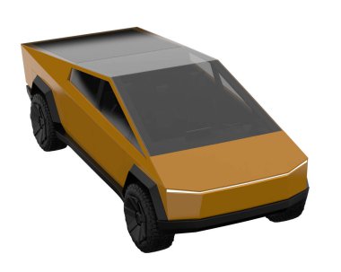 Pickup truck isolated on white background. 3d rendering - illustration