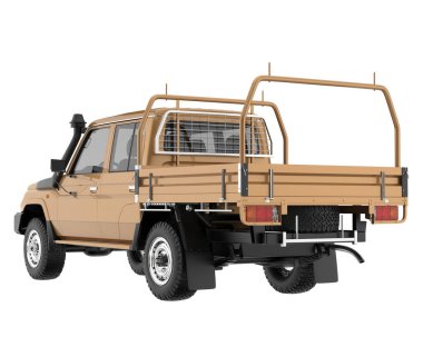 Pickup truck isolated on white background. 3d rendering - illustration