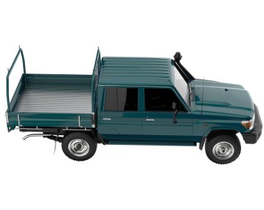 Pickup truck isolated on white background. 3d rendering - illustration