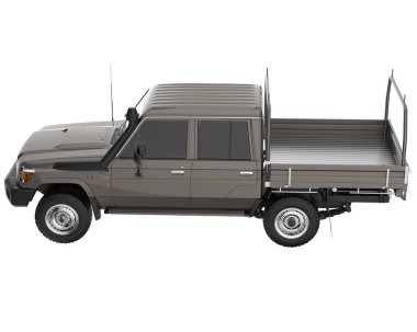 Pickup truck isolated on white background. 3d rendering - illustration
