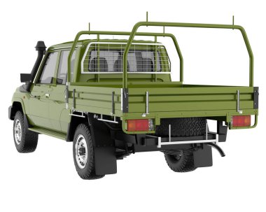 Pickup truck isolated on white background. 3d rendering - illustration