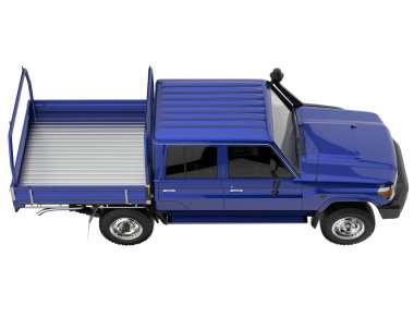 Pickup truck isolated on white background. 3d rendering - illustration