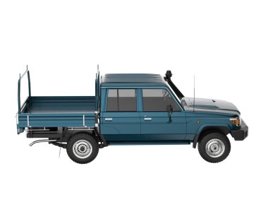 Pickup truck isolated on white background. 3d rendering - illustration