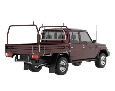 Pickup truck isolated on white background. 3d rendering - illustration