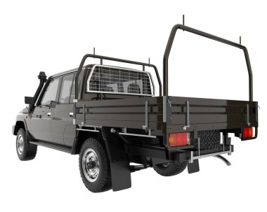 Pickup truck isolated on white background. 3d rendering - illustration