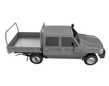 Pickup truck isolated on white background. 3d rendering - illustration
