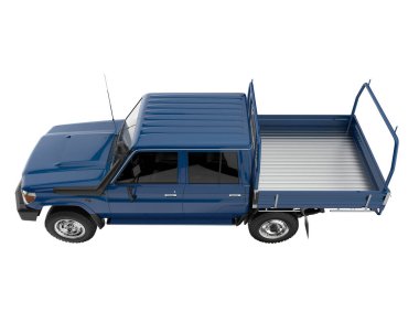 Pickup truck isolated on white background. 3d rendering - illustration