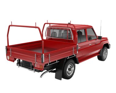 Pickup truck isolated on white background. 3d rendering - illustration