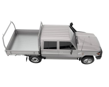 Pickup truck isolated on white background. 3d rendering - illustration