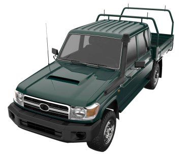 Pickup truck isolated on white background. 3d rendering - illustration