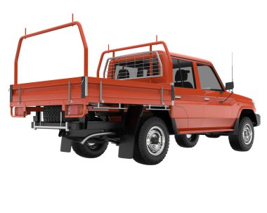 Pickup truck isolated on white background. 3d rendering - illustration