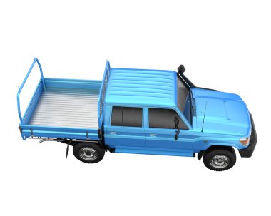 Pickup truck isolated on white background. 3d rendering - illustration