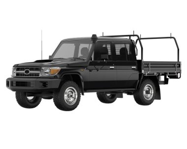 Pickup truck isolated on white background. 3d rendering - illustration