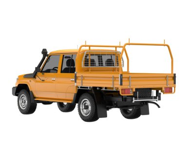 Pickup truck isolated on white background. 3d rendering - illustration