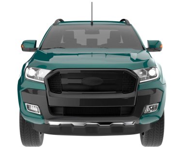 Pickup truck isolated on white background. 3d rendering - illustration