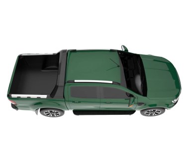 Pickup truck isolated on white background. 3d rendering - illustration