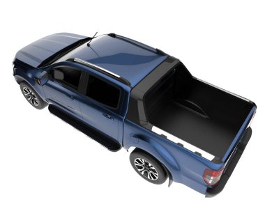 Pickup truck isolated on white background. 3d rendering - illustration