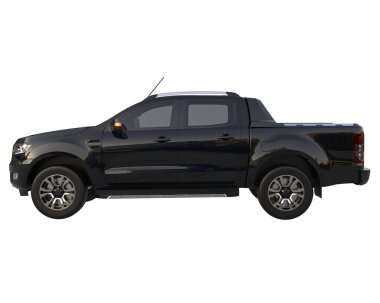Pickup truck isolated on white background. 3d rendering - illustration
