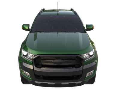 Pickup truck isolated on white background. 3d rendering - illustration