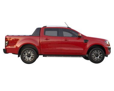 Pickup truck isolated on white background. 3d rendering - illustration