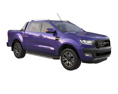 Pickup truck isolated on white background. 3d rendering - illustration