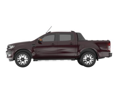 Pickup truck isolated on white background. 3d rendering - illustration