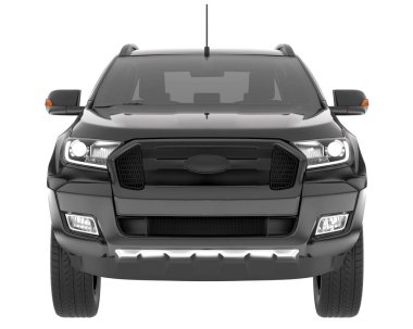 Pickup truck isolated on white background. 3d rendering - illustration