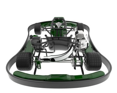 Race car isolated on white background. 3d rendering - illustration