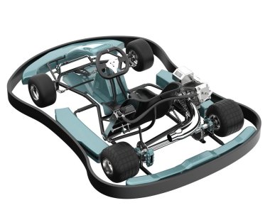 Race car isolated on white background. 3d rendering - illustration