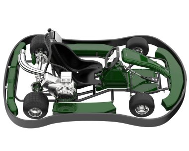 Race car isolated on white background. 3d rendering - illustration