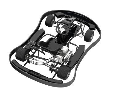 Race car isolated on white background. 3d rendering - illustration