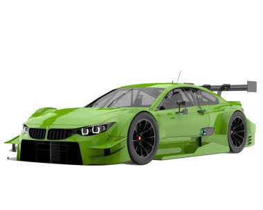 Race car isolated on white background. 3d rendering - illustration