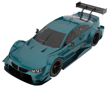 Race car isolated on white background. 3d rendering - illustration