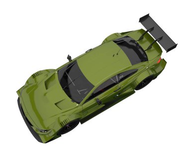 Race car isolated on white background. 3d rendering - illustration