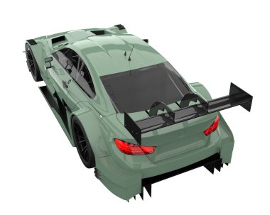 Race car isolated on white background. 3d rendering - illustration