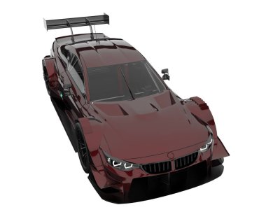 Race car isolated on white background. 3d rendering - illustration