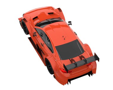 Race car isolated on white background. 3d rendering - illustration