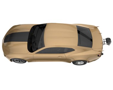 Race car isolated on white background. 3d rendering - illustration