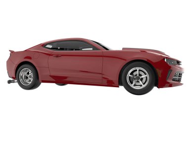 Race car isolated on white background. 3d rendering - illustration