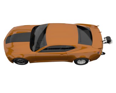 Race car isolated on white background. 3d rendering - illustration