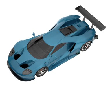 Race car isolated on white background. 3d rendering - illustration