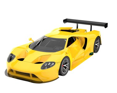 Race car isolated on white background. 3d rendering - illustration