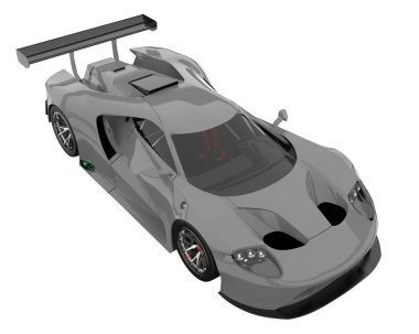 Race car isolated on white background. 3d rendering - illustration