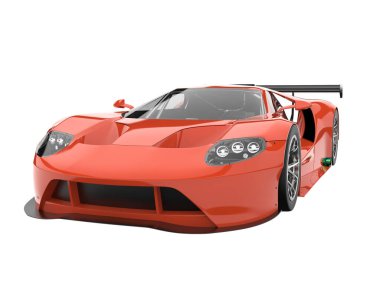Race car isolated on white background. 3d rendering - illustration