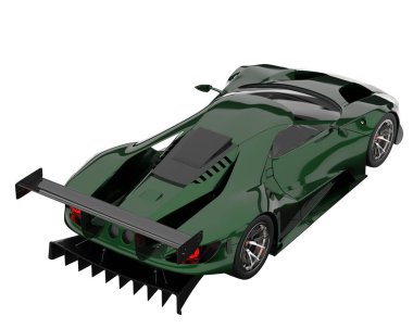 Race car isolated on white background. 3d rendering - illustration