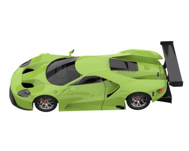 Race car isolated on white background. 3d rendering - illustration