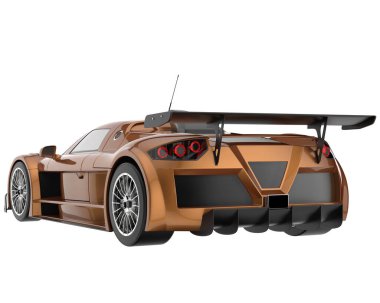 Race car isolated on white background. 3d rendering - illustration